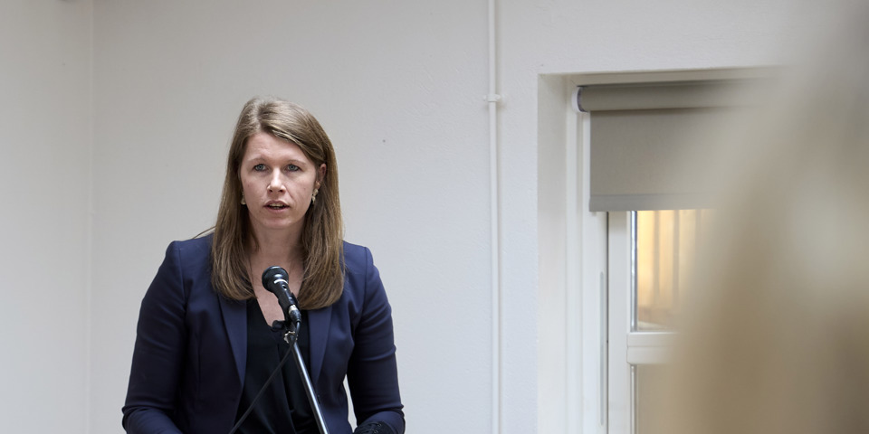 Mette Bossen Linnet på taletstolen