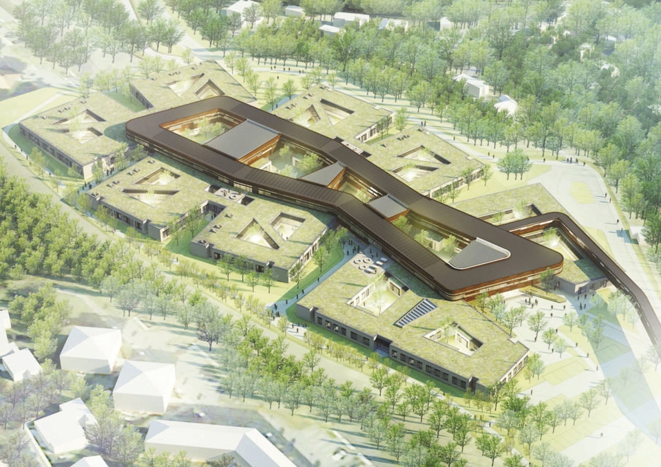 Tegning af Danmarks første OPP-sygehus i Vejle