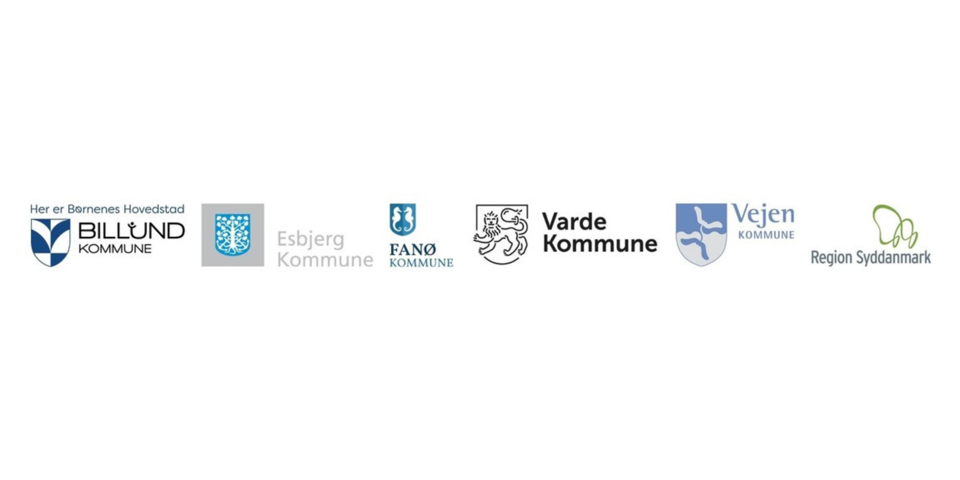 Billede viser logoer fra de sydvestjyske kommuner og Region Syddanmarks logo