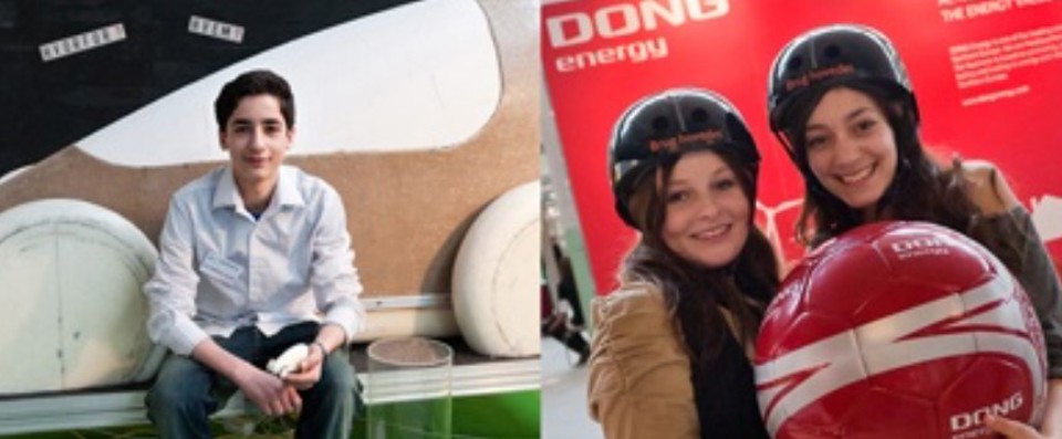 Hassan Aziz fra H. C. Andersen-skolen interesserer sig for biologi, matematik og fysik, og synes, at konferencen er spændende med gode foredrag, og de mange stande giver mulighed for tage viden med hjem. Marie Qvarfot og Miriam Yamil, Rødkilde Gymnasium har lige vundet en styrthjelm hver. De synes begge, at det er en helt vild fed konference med gode foredrag, super med de forskellige boder, som giver én noget at tænke over, selv om ikke alt er deres studieområde.