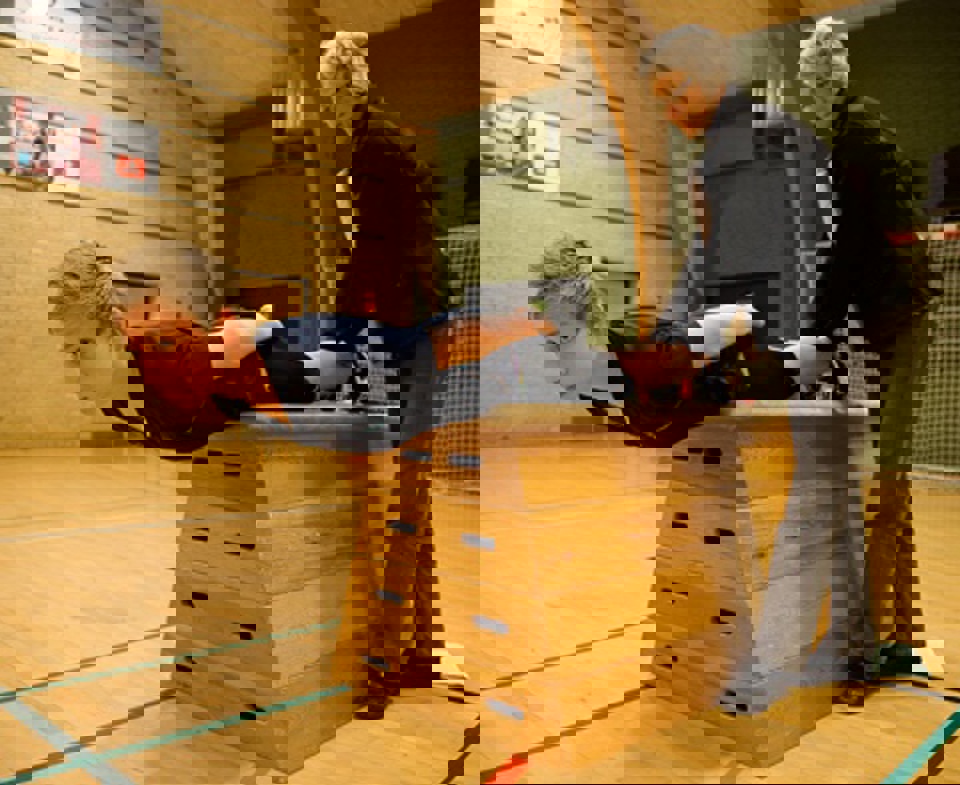 Nicolai Langager er én af de elever, der skal have testet sin udholdenhed i forbindelse med testen på Sct. Jacobi Skole i Varde.