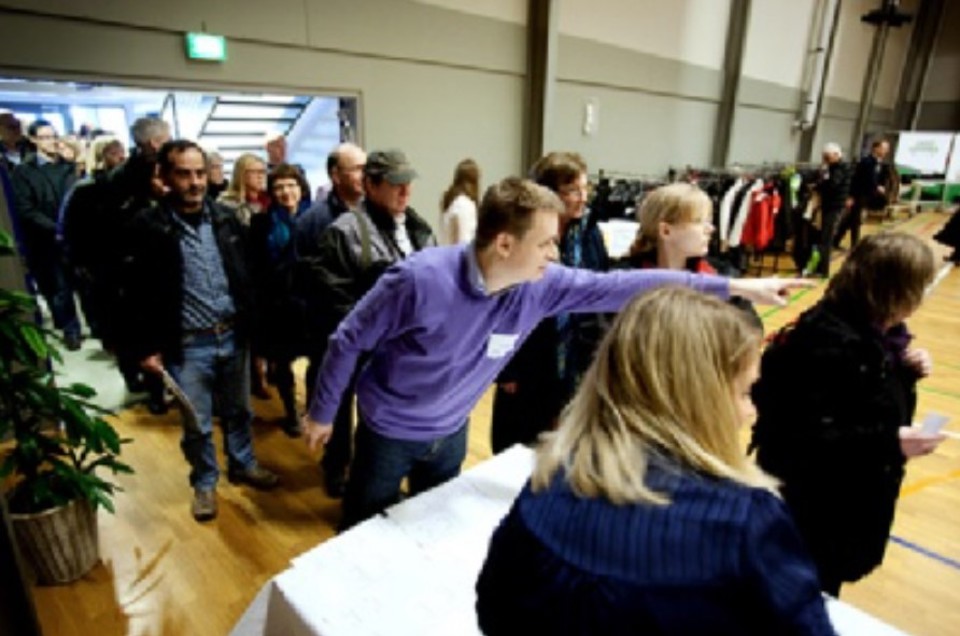 Der er stor deltagelse i borgertopmødet. Foto: Jesper Balleby.