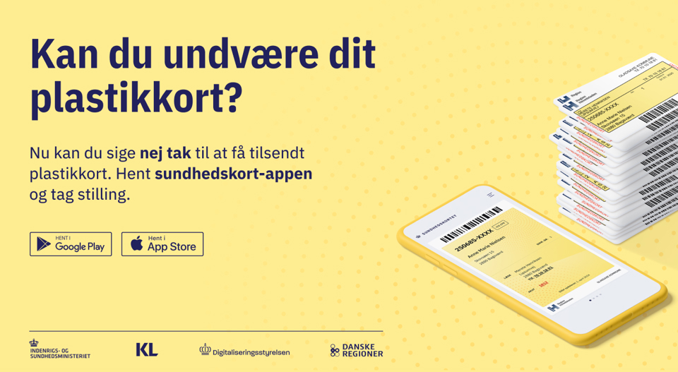 Nu kan du sige nej tak til at tilsendt plastikkort. Hent sundhedskort-appen og tag stilling. 