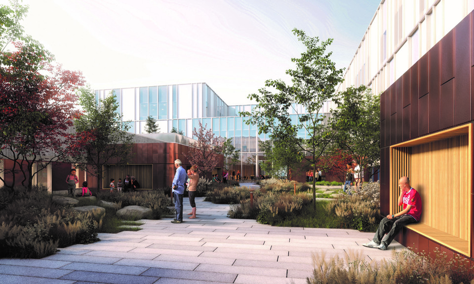 Sådan kommer gårdrummene i voksenpsykiatrien i Region Syddanmark til at se ud