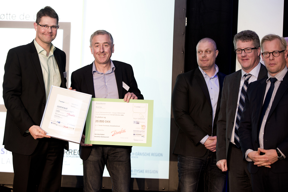 Borgmester Laurids Rudebeck og Peter Normann, Innovationshuset, Tønder, modtog tredjepræmien i kategorien Innovation, Danmark.